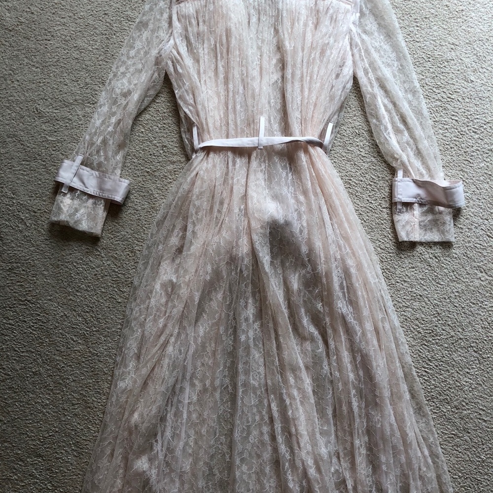 Victoria's Secret VS Ivory Blush Pink Lace Kimono Robe Bridal Sleepwear XS/S - Picture 10 of 12